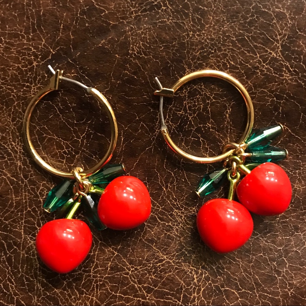 J.Crew Cherry Earrings, New w/o tags